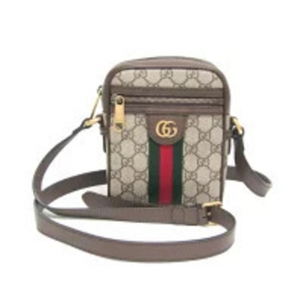 Gucci Ophidia GG Leather Shoulder Bag Beige Brown